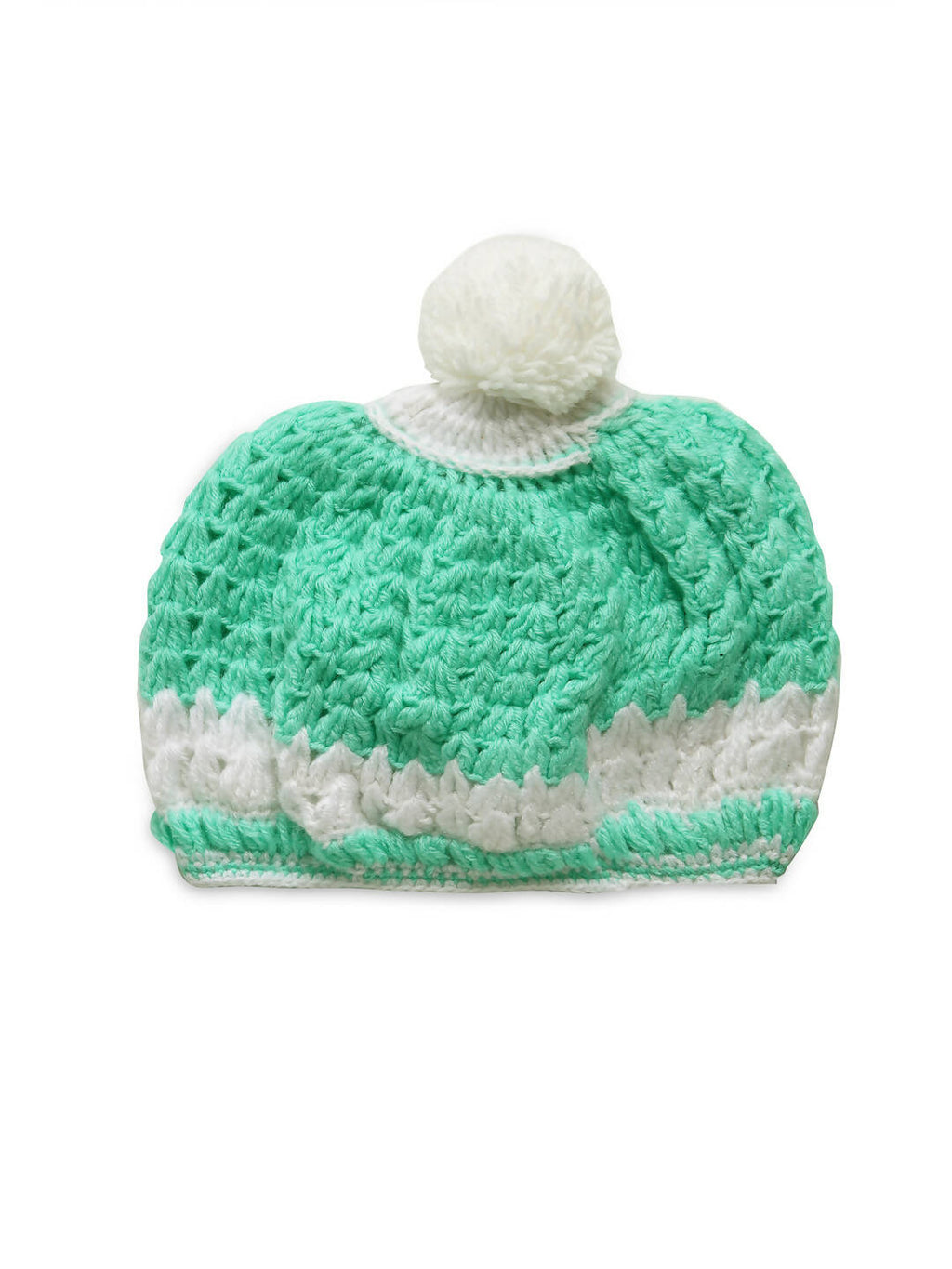 ChutPut Hand knitted Crochet Baby Wool Dress For Baby Girls - Green | Grocsy