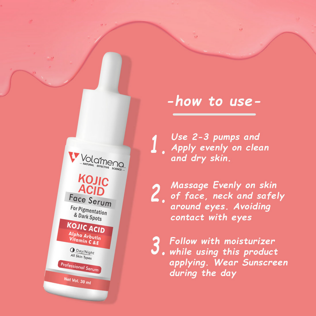 Volamena Kojic Acid Face Serum | Grocsy