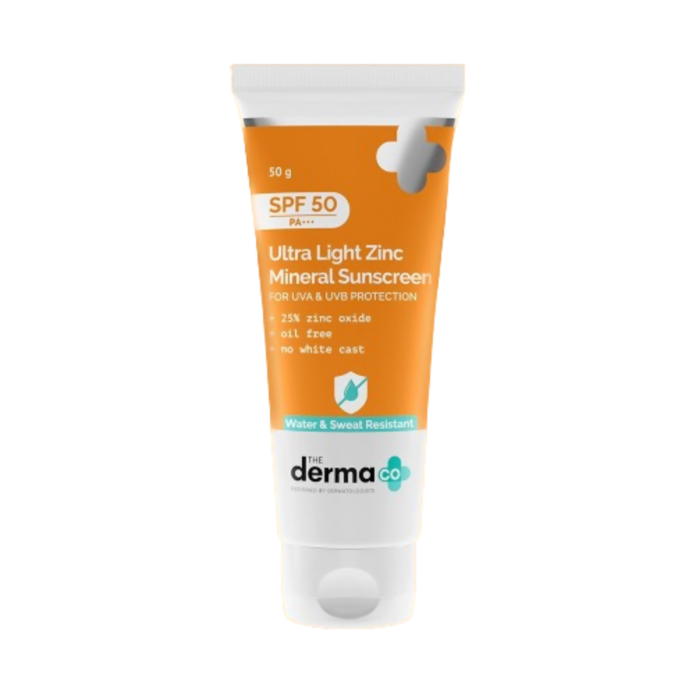 The Derma Co Ultra Light Zinc Mineral Sunscreen with SPF 50 | Grocsy