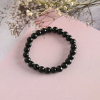NVR Men & Women Black Marbel Crystal Elasticated Bracelet | Grocsy