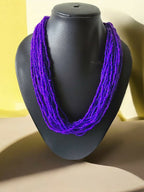 Inhanns Handmade Beaded Multilayer Necklace, 20 Layers - Purple | Grocsy