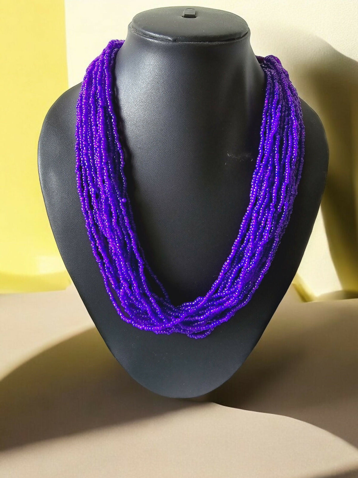 Inhanns Handmade Beaded Multilayer Necklace, 20 Layers - Purple | Grocsy