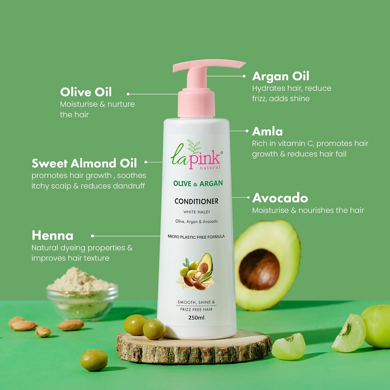 La Pink Olive & Argan Conditioner With Avocado | Grocsy