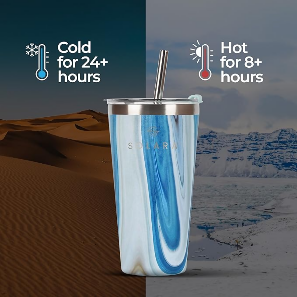 SOLARA Tumbler with lid and Straw | Grocsy