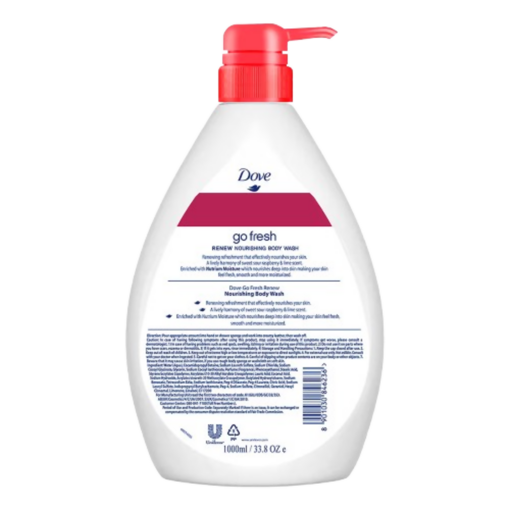 Dove Body Wash - Renew Raspberry & Lime Scent Nourishing | Grocsy