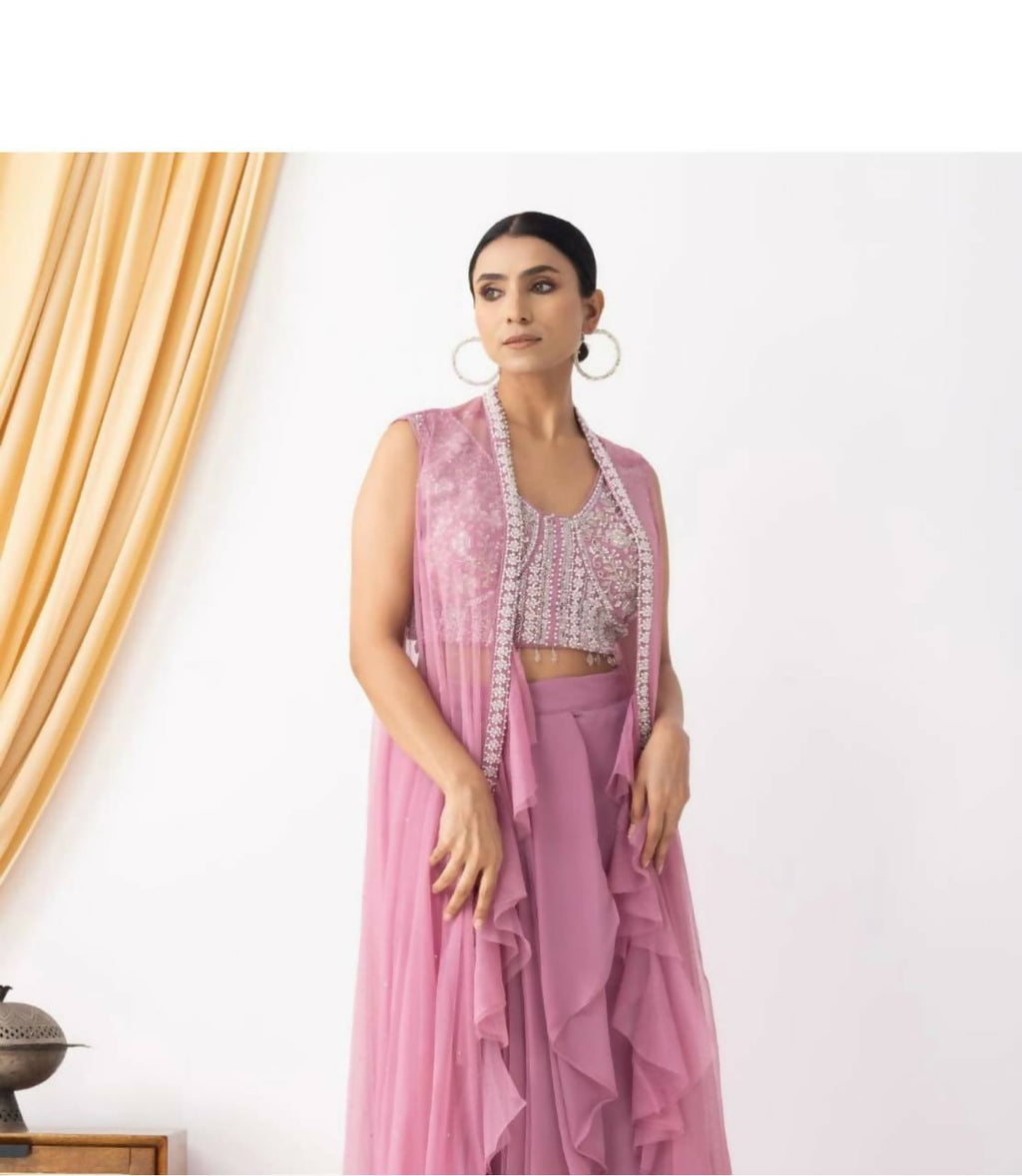 Joban Fashion Peach Kurta Set Georgette Embroidery Sequence Work | Grocsy