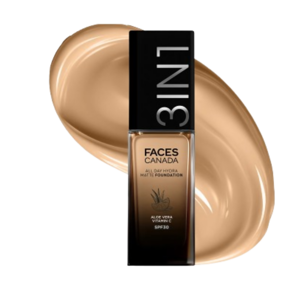 Faces Canada 3 in 1 All Day Hydra Matte Foundation - Honey Beige 031 | Grocsy