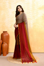 Piyari Fashion Women's Multi Embellished Handloom Cotton Saree | Grocsy