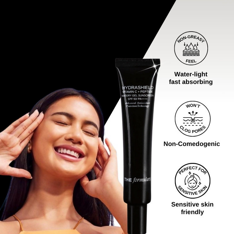 The Formularx Hydrashield Vitamin C + Peptide Sunscreen Spf 50 Pa++++ For Oily, Acne Prone Skin | Grocsy