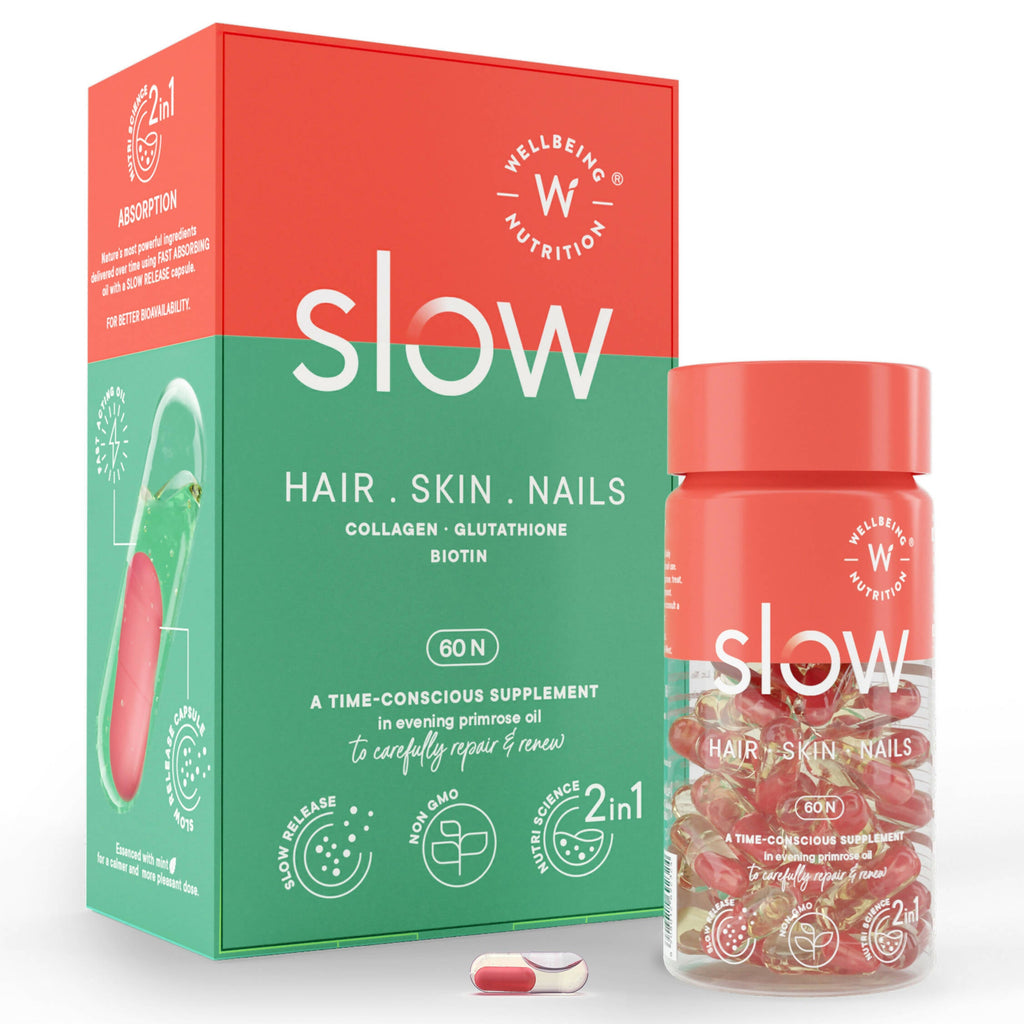 Wellbeing Nutrition Slow | Hair, Skin & Nails Capsules | Grocsy