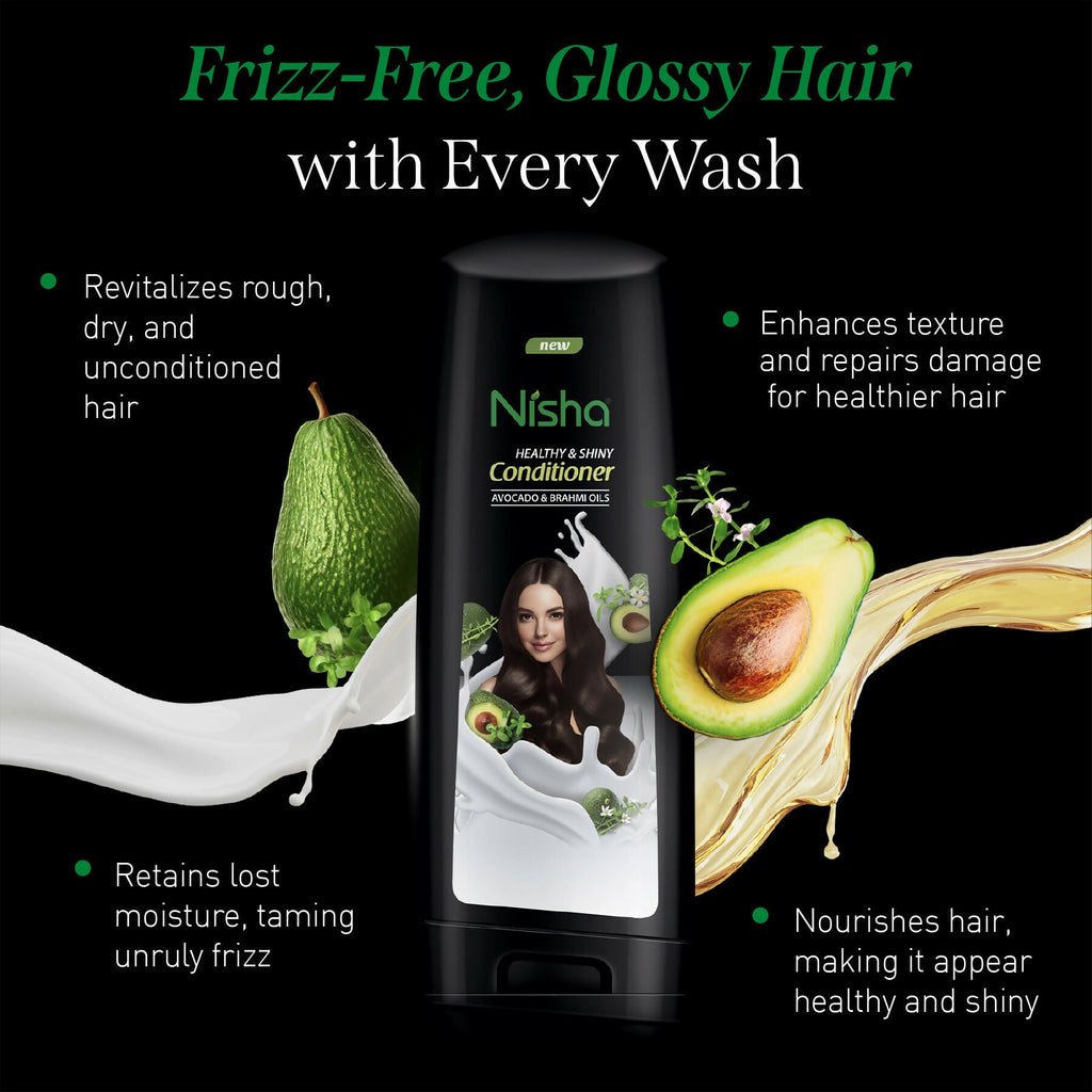 Nisha Conditioner For Women, Healthy & Shiny Formula With Avocado & Brahmi Oils | Grocsy