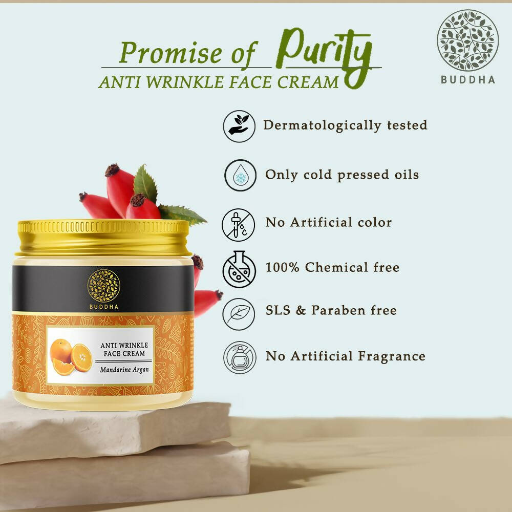 Buddha Natural Anti Wrinkle Face Cream - Reduce Fine Lines, Wrinkles & Skin Aging | Grocsy