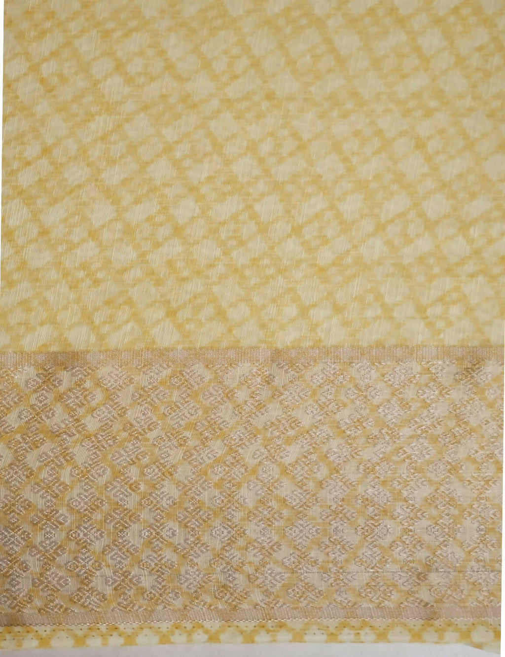 Shades Of Lemon Yellow With Floral Design Semi Chanderi Saree By Gayathri Reddy Designer Studio | Grocsy