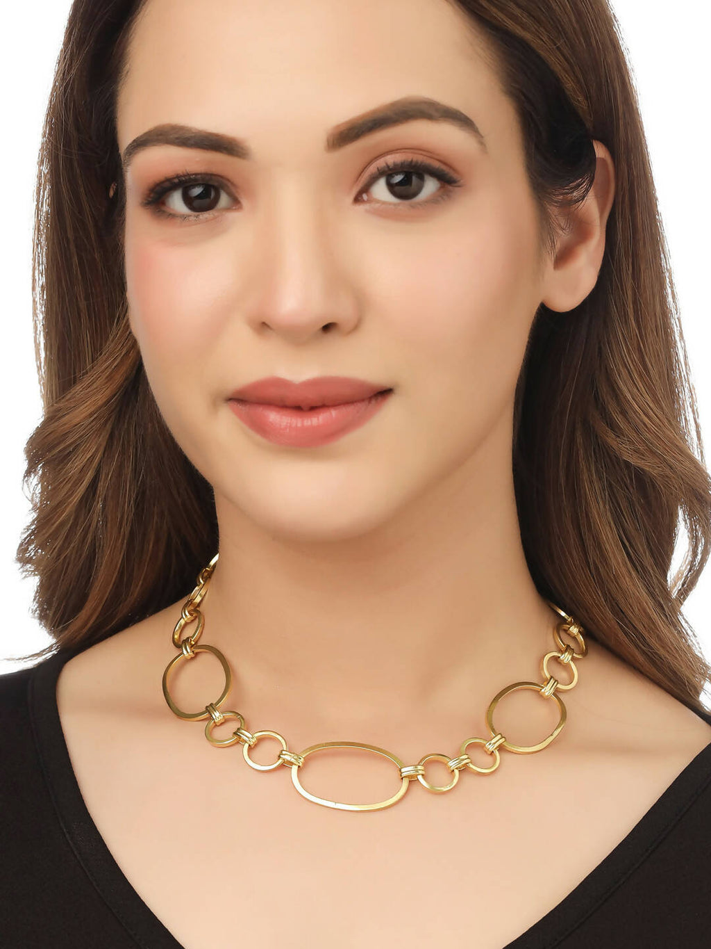 NVR Women Gold-Polished Statement Necklace | Grocsy