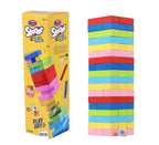 Skoodle Quest Stackrr Color Crash Tumbling Tower Game with 54 Precision Wooden Blocks of Premium Beachwood for Adults and Kids | Grocsy