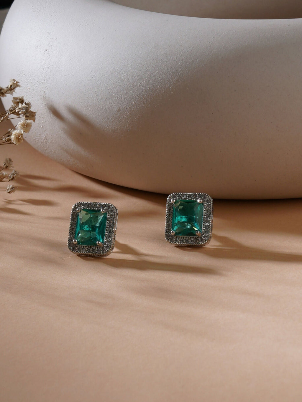 stone stud (Light green ) - Ruby Raang | Grocsy