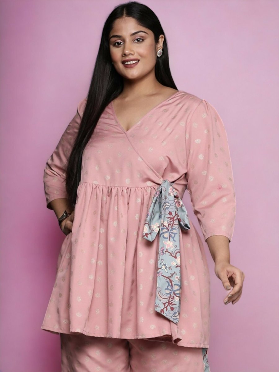 Ahalyaa Women's Traditional wear Tunic - Pink | Grocsy