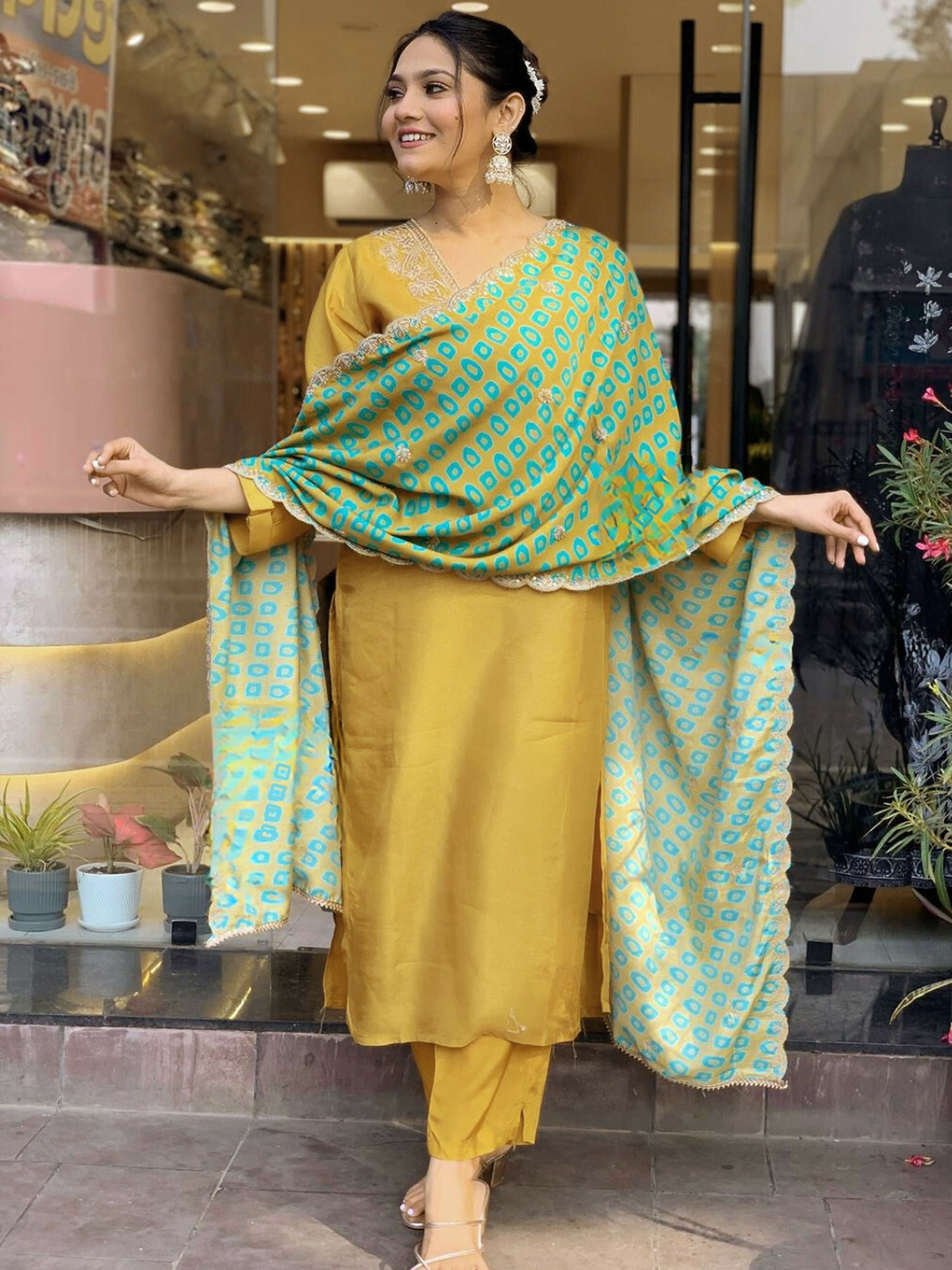 Partywear Designer Cotton Maroon Stitched Suit With Dupatta - Tanisha | Grocsy