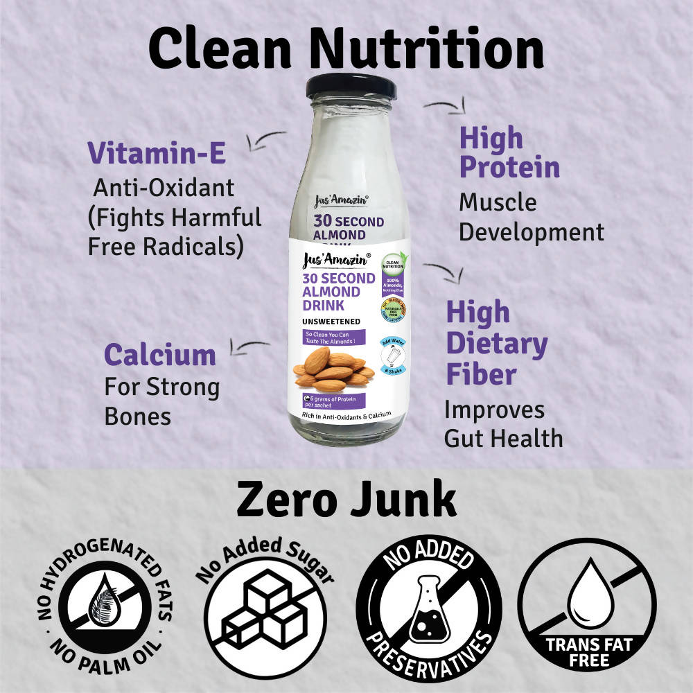 Jus Amazin 30-Second Almond Drink Unsweetened | Grocsy