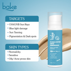 Bake 2% Multi Peptide Tinted Sunscreen Gel SPF 70 PA+++ | Grocsy