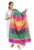Mominos Fashion Moeza Women's Banarsi Silk Floral Woven Design Multi Dupatta | Grocsy