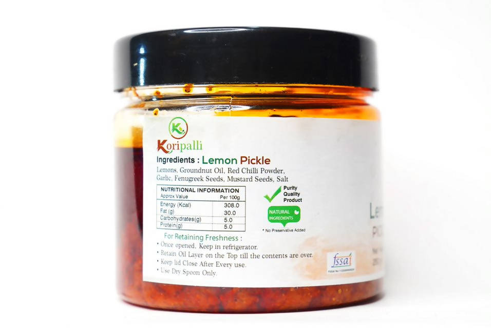 Koripalli Pickles Lemon Pickle | Grocsy