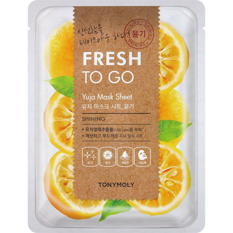 Tonymoly Fresh To Go Yuja Mask Sheet Shining - Korean Skincare | Grocsy