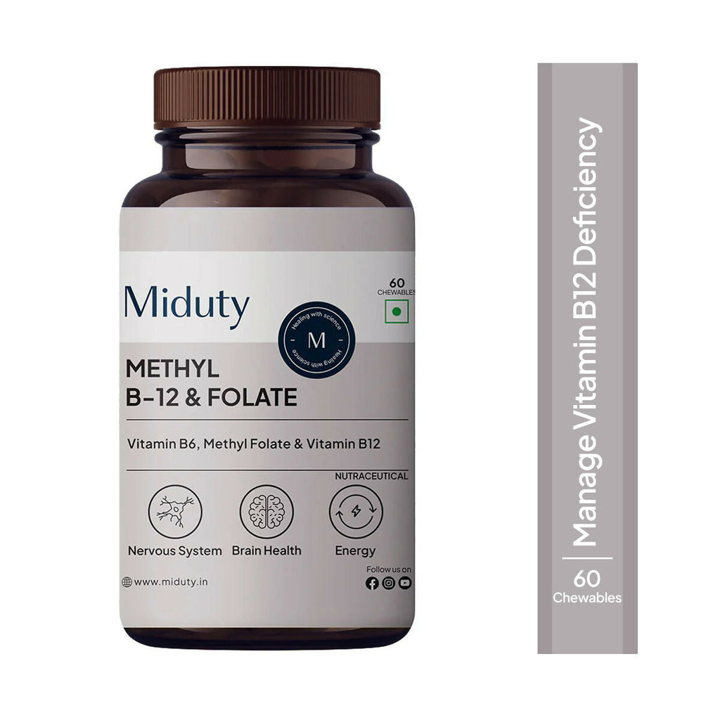 Miduty Vitamin B12 - Methyl Folate Chewables | Grocsy