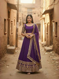Lehenga Mart Designer Indian Wedding Lehenga Choli-Purple | Grocsy