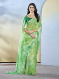 Sea Green Georgette Designer Printed Ready to Wear Saree - Samyana | Grocsy