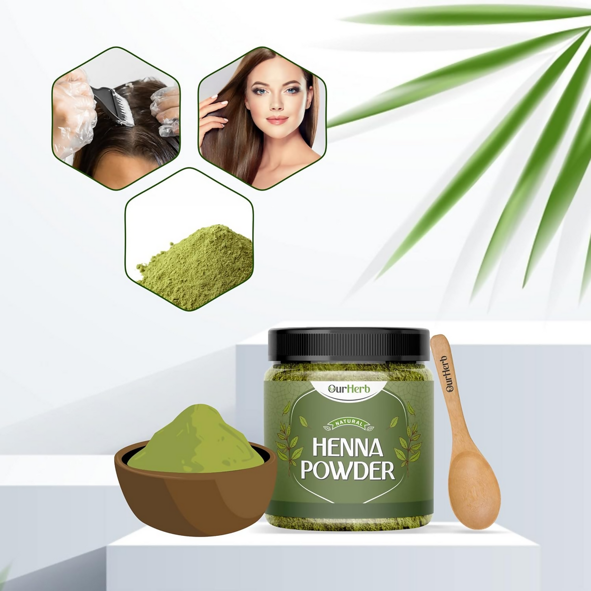 OurHerb Natural Henna Powder Enriched With Precious Herbals For Natural Hair Color | Grocsy