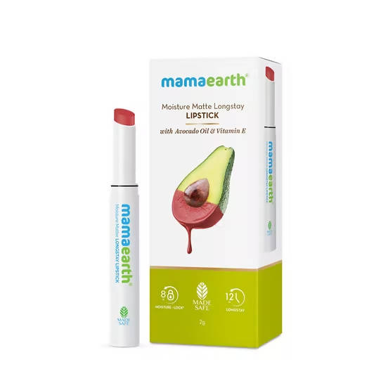 Mamaearth Moisture Matte Long Stay Lipstick-Raspberry Scarlet - Limited Time Offer | Grocsy