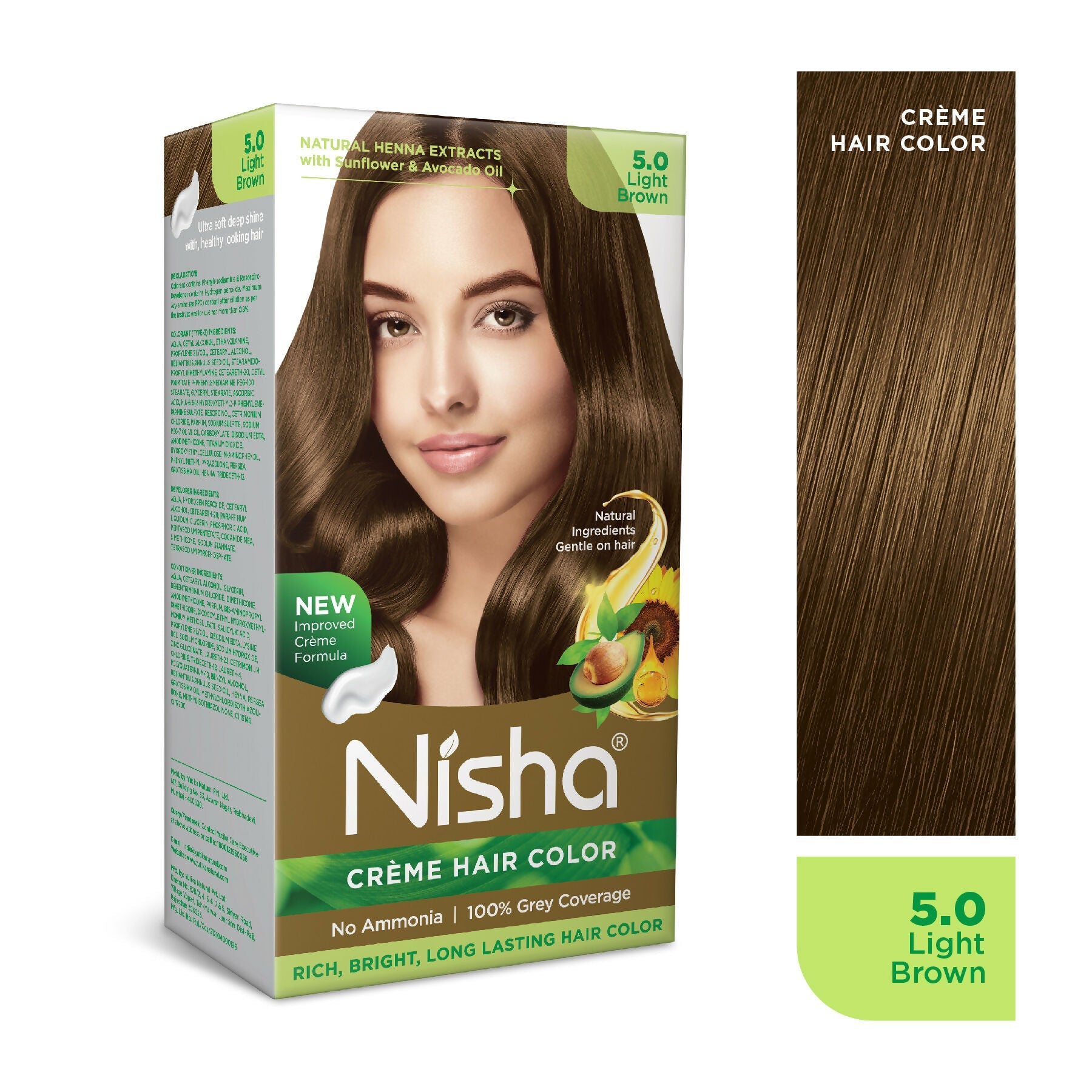 Nisha Creme Hair Color for Women - Light Brown | Grocsy