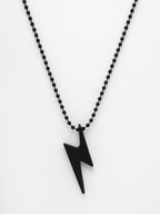 NVR Men's Set of 2 Black & Silver Flash Pendent With Chain | Grocsy