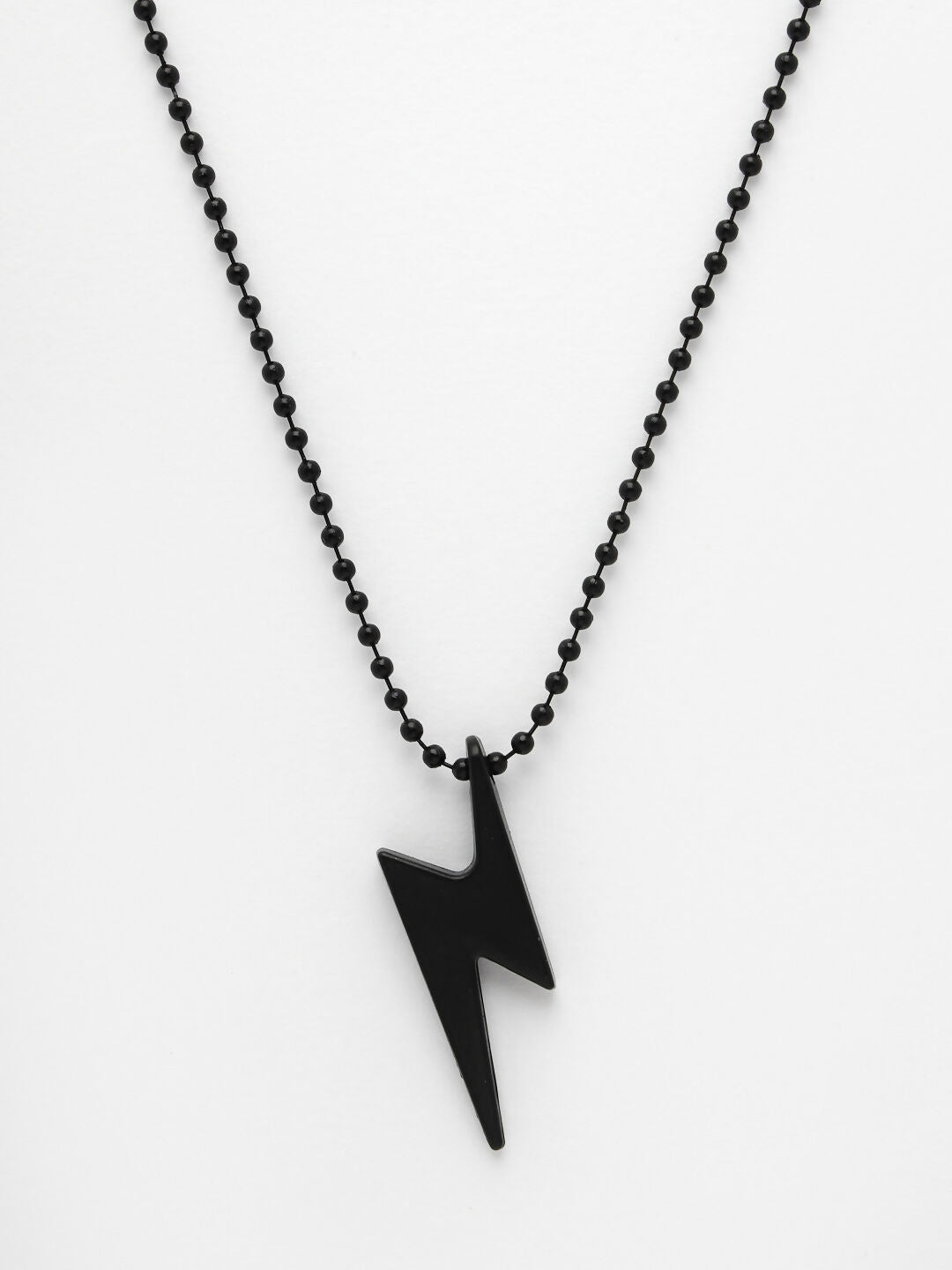 NVR Men's Set of 2 Black & Silver Flash Pendent With Chain | Grocsy