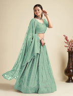 Lehenga Mart Designer Wedding Lehenga Choli For Women - Pista | Grocsy