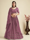 Lehenga Mart Designer Wedding Lehenga Choli For Women - Wine | Grocsy