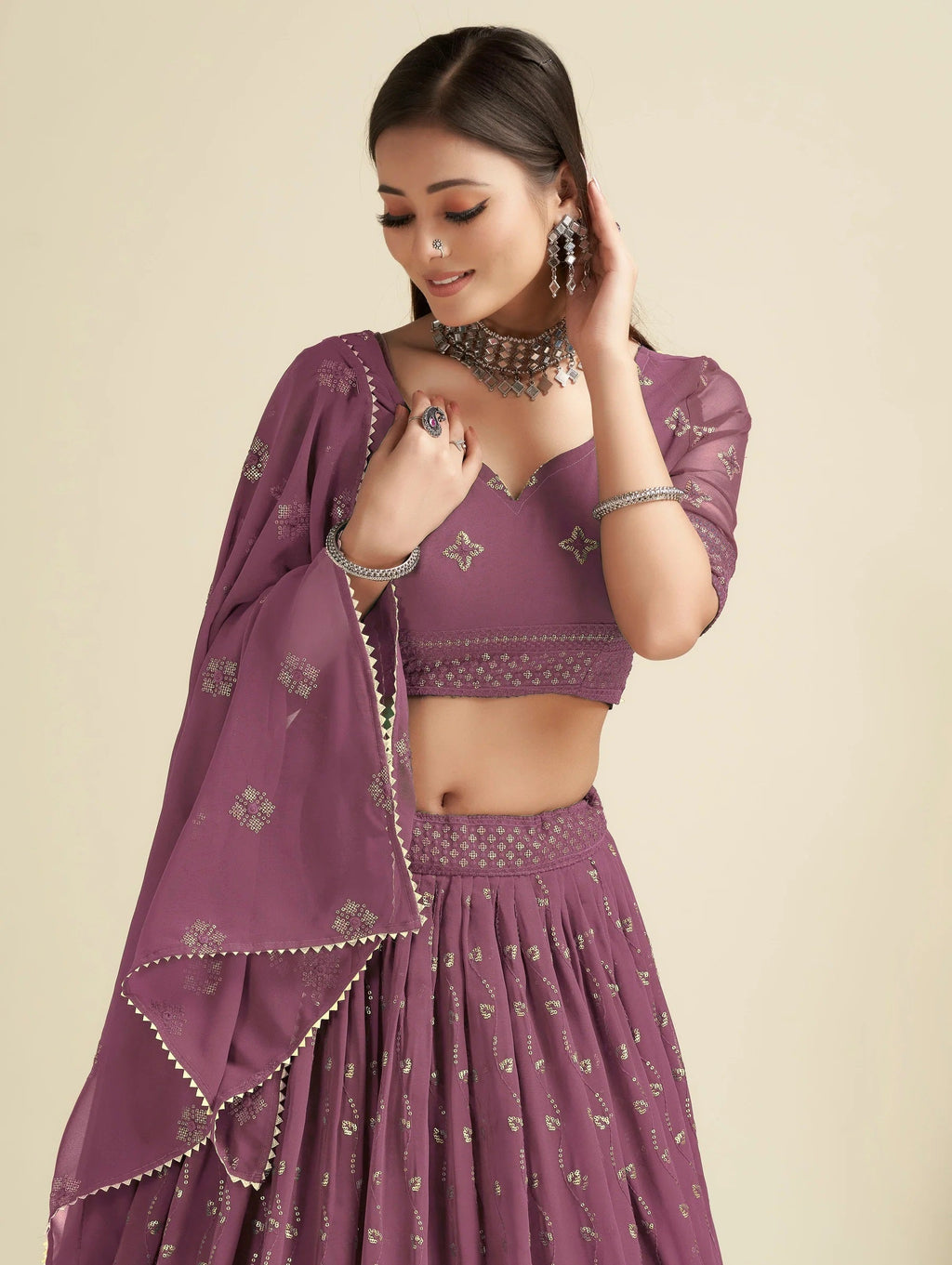 Lehenga Mart Designer Wedding Lehenga Choli For Women - Wine | Grocsy