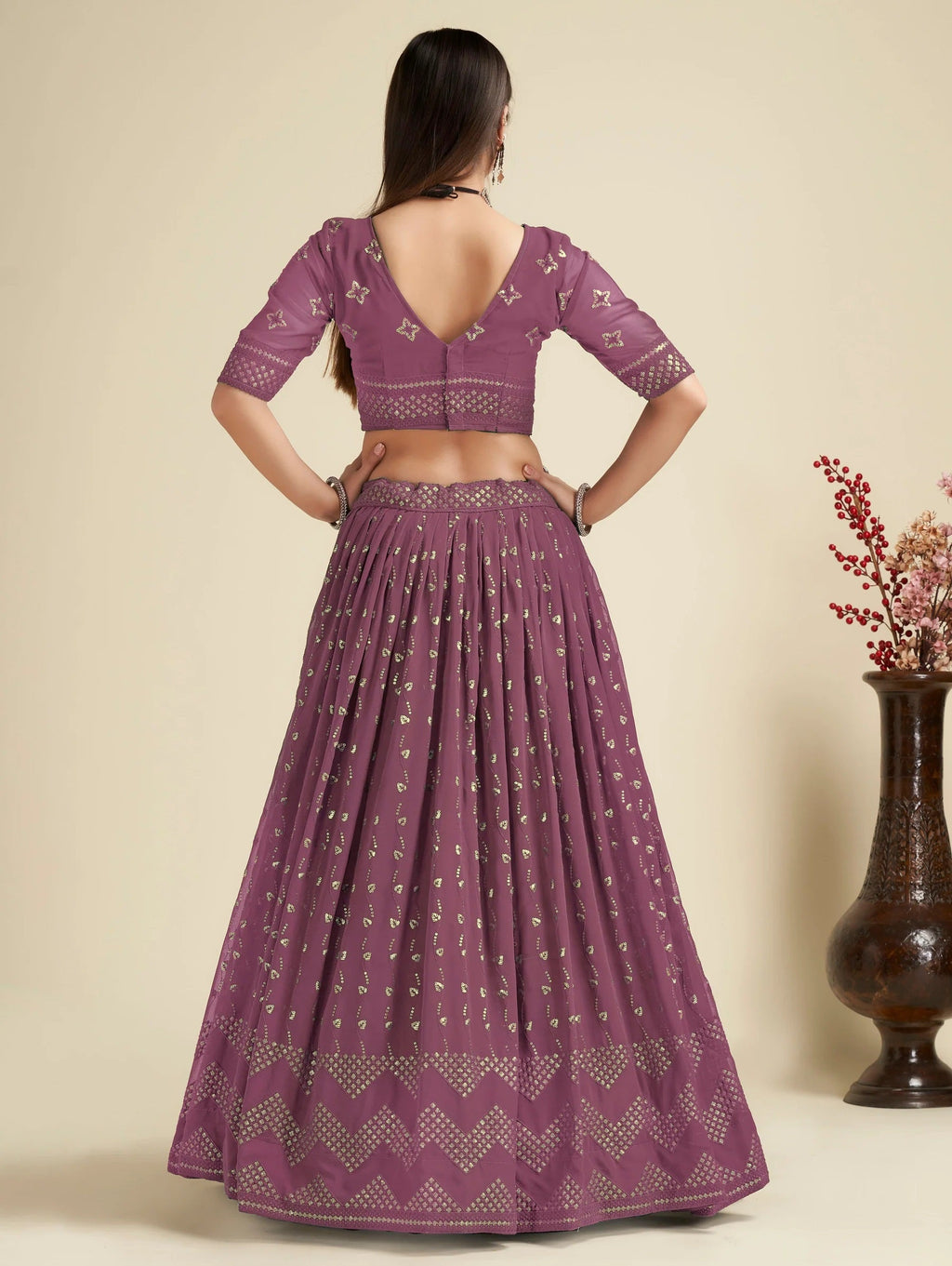 Lehenga Mart Designer Wedding Lehenga Choli For Women - Wine | Grocsy