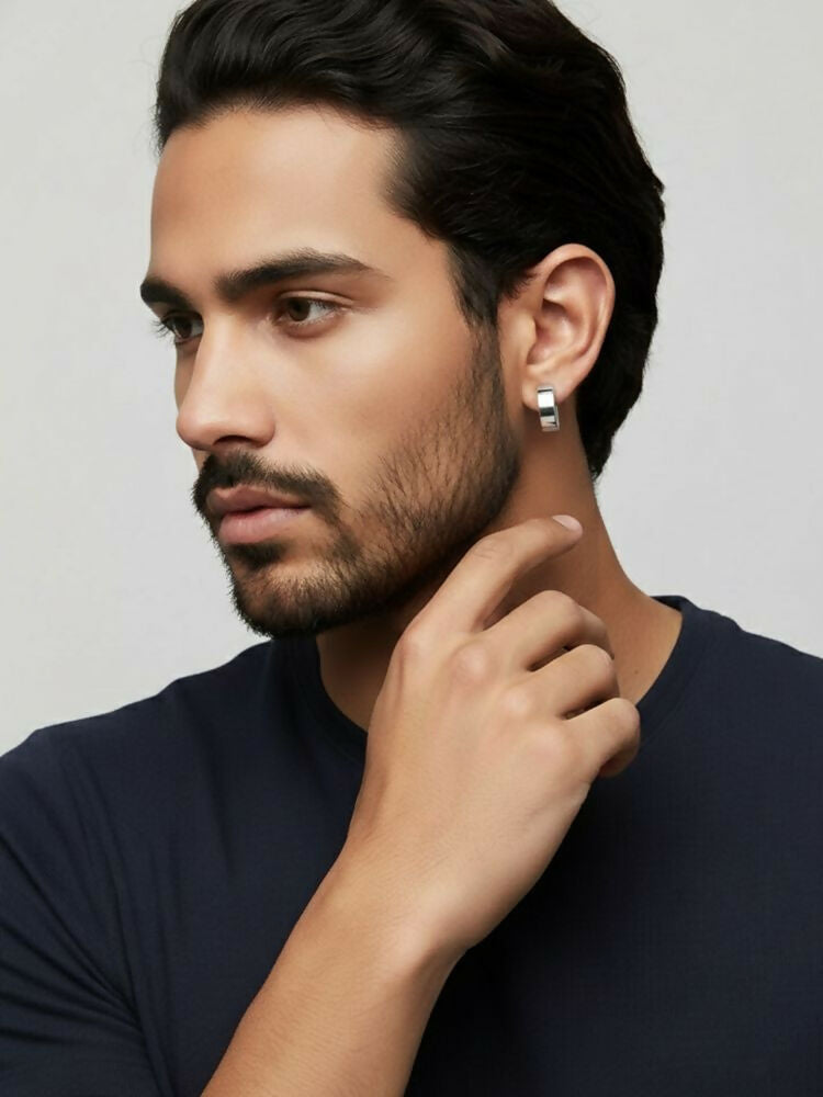 NVR Men's Set of 2 Multicolour Hoop Earrings | Grocsy