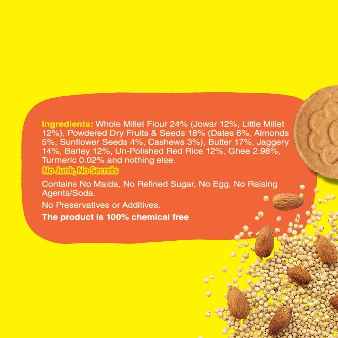 Early Foods Jowar Almond Jaggery Millet Cookies | Grocsy