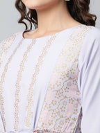 Ahalyaa Womens Powder Blue Crepe Floral Dress | Grocsy