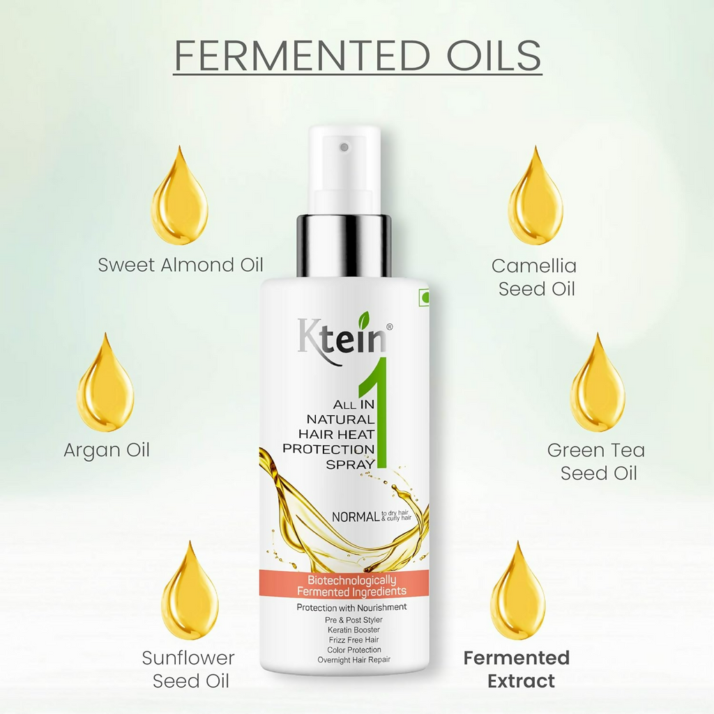 Ktein All in 1 Natural Hair Heat Protection Spray with Fermented Argan Oil | Grocsy