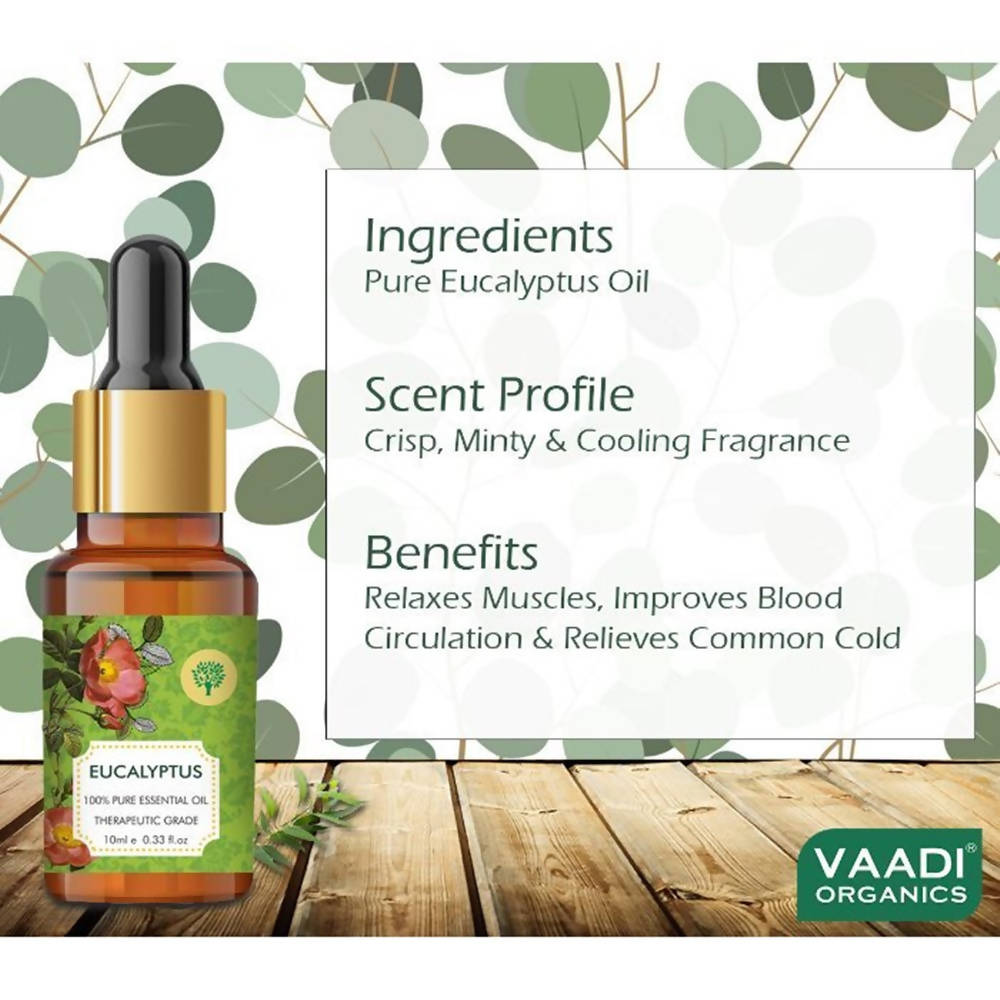 Vaadi Herbals Eucalyptus 100% Pure Essential Oil Therapeutic Grade | Grocsy