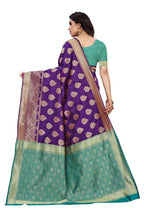 Vamika Banarasi Jacquard Weaving Purple Saree (Dangal Purple) | Grocsy