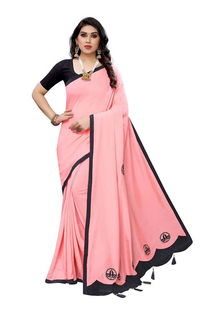 Vamika Designer Peach Dola Silk Saree | Grocsy
