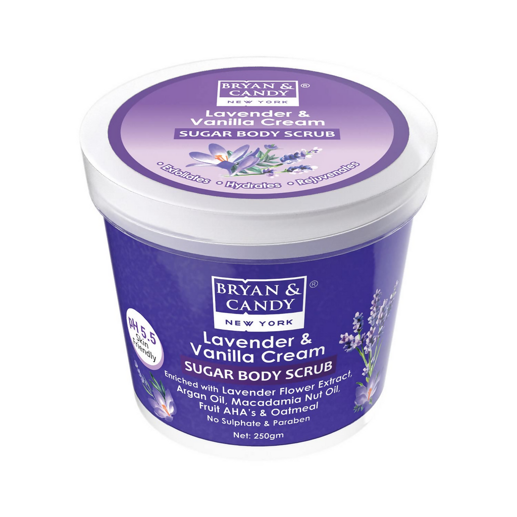 Bryan & Candy Lavender & Vanilla Cream Sugar Body Scrub | Grocsy