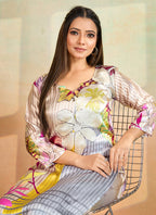 Prazu Fashion Multi Color Printed Cotton Reyon Kurta Pant Set | Grocsy