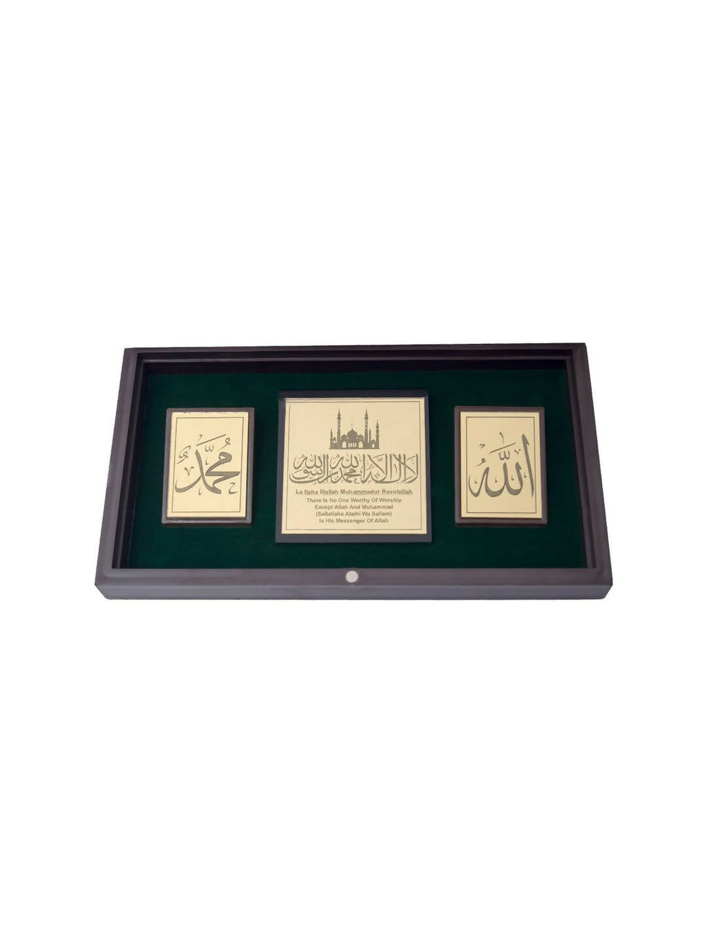 Golden Peacock Brown & Gold-Toned 24 Ct Gold Foil Makka Madina Dua Box | Grocsy