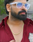 VOJ Gold-Polished Designer V Shaped Chain For Men | Grocsy